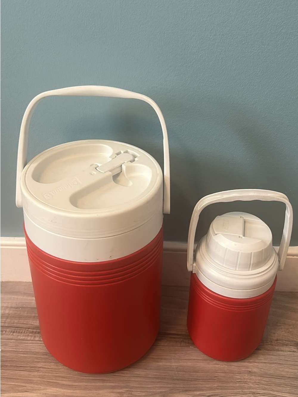 Coleman Red and White Insulated Beverage Jugs - Set of 2